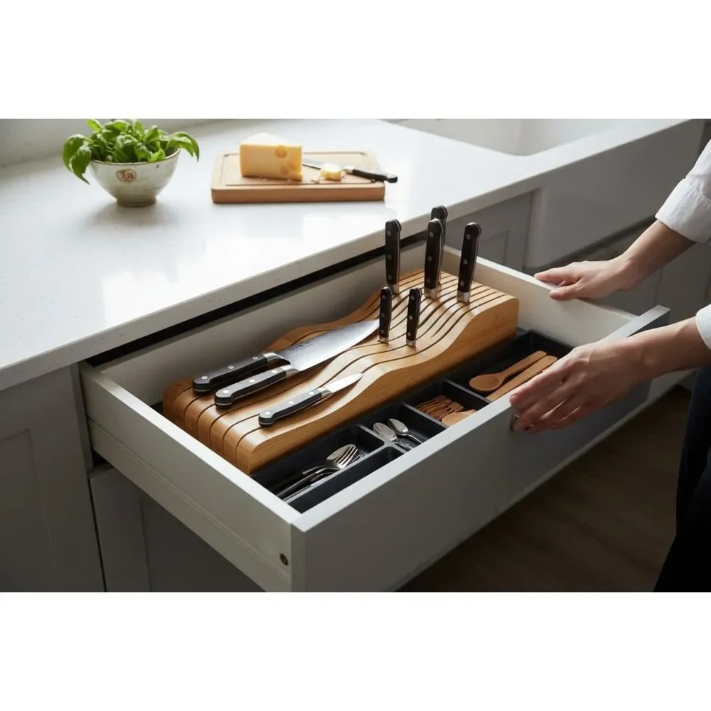Abundant Chef Bamboo Wood Knife Storage Block